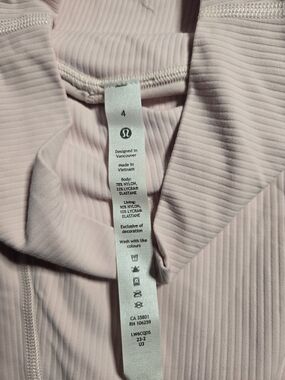 lululemon athletica Light Pink Ribbed Leggings